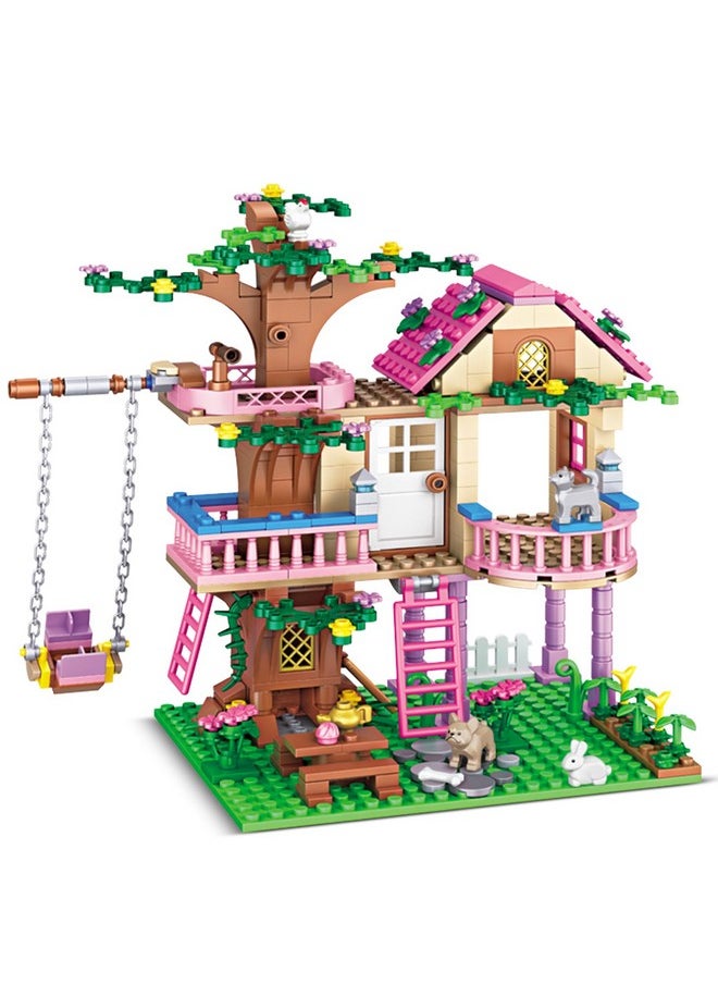 HSANHE Tree House Building Set Compatible with Lego Friends, 504 PCS Forest House Building Kit Birthday Gift for Kids Girls Boys Age 6-12 Years（7652）  - Image 1