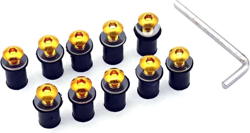 30pcs Motorcycle M5 16mm Metric Rubber Well Nuts Windscreen Fairing Cowl Anodized Windshield Nut Bolt Screw Kit(Silver) - Image 4