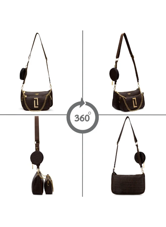 Lavie  Luxe Women's Chunk25 3Pc Sling (Choco) for Women | Best Price UAE