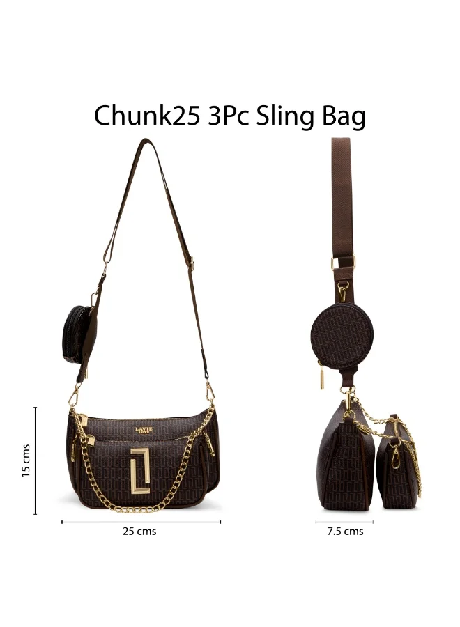 Lavie  Luxe Women's Chunk25 3Pc Sling (Choco) for Women | Best Price UAE