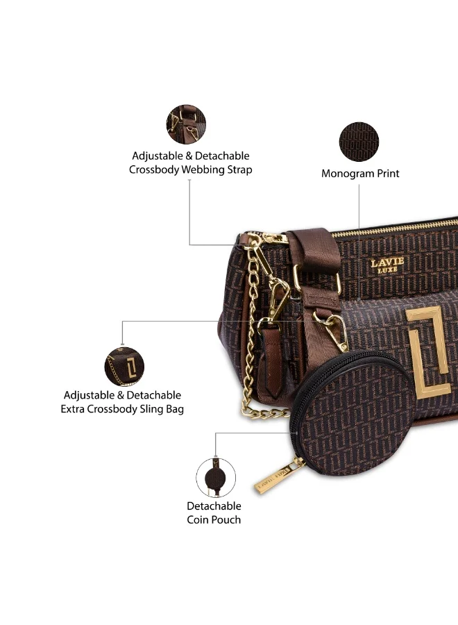 Lavie  Luxe Women's Chunk25 3Pc Sling (Choco) for Women | Best Price UAE