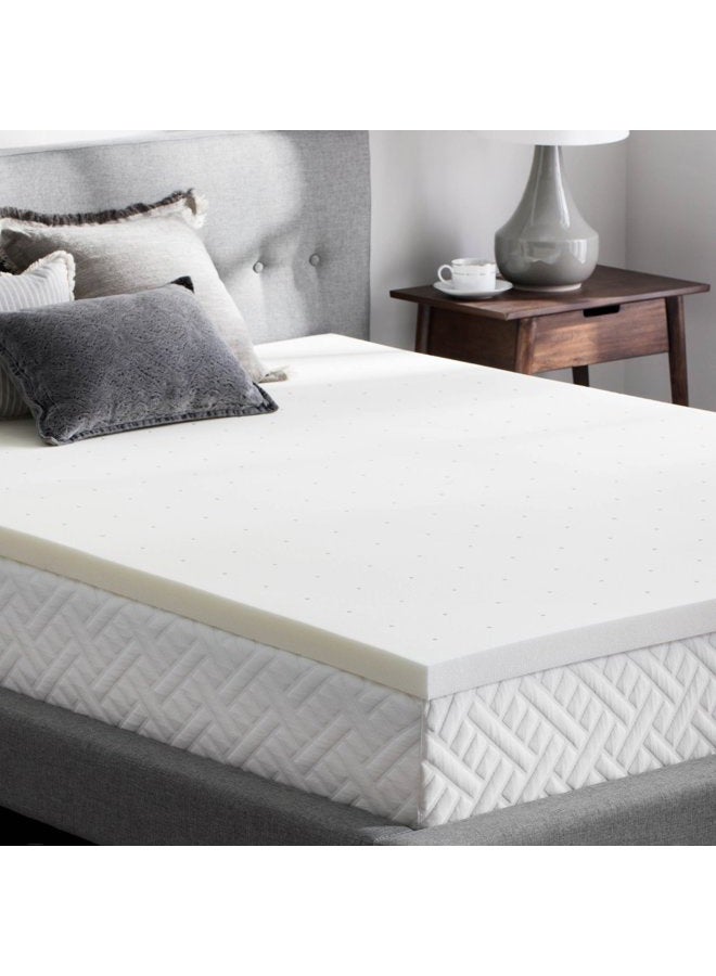 WEEKENDER 2 Inch Memory Foam Mattress Topper - California King,White - Image 1