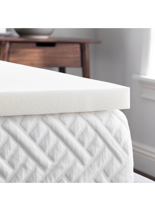WEEKENDER 2 Inch Memory Foam Mattress Topper - California King,White - Image 2