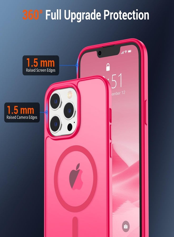 SUPFINE Magnetic for iPhone 13 Pro Max Case (Compatible with MagSafe) (Military Grade Drop Protection) Slim Translucent Matte Shockproof with Anti-Fingerprint Phone Case,Hot Pink - Image 4