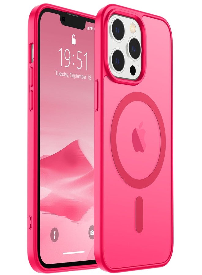 SUPFINE Magnetic for iPhone 13 Pro Max Case (Compatible with MagSafe) (Military Grade Drop Protection) Slim Translucent Matte Shockproof with Anti-Fingerprint Phone Case,Hot Pink - Image 1