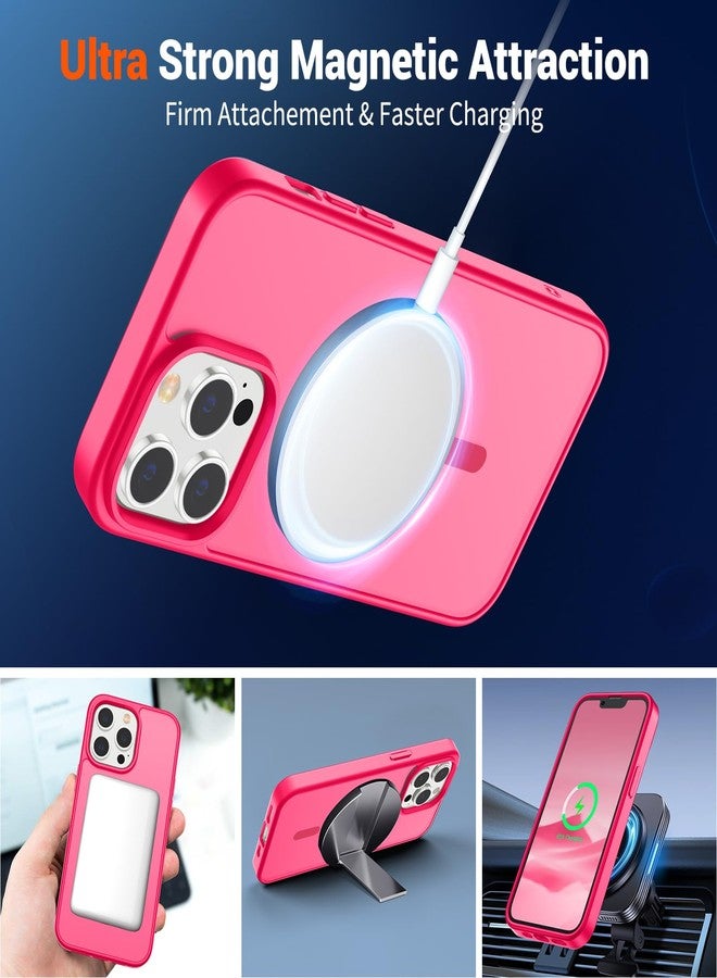 SUPFINE Magnetic for iPhone 13 Pro Max Case (Compatible with MagSafe) (Military Grade Drop Protection) Slim Translucent Matte Shockproof with Anti-Fingerprint Phone Case,Hot Pink - Image 5