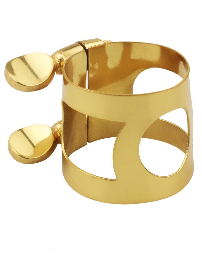 Sax Ligature Alto Saxophone Mouthpiece Ligature Fastener - Gold Plated Brass - Image 1