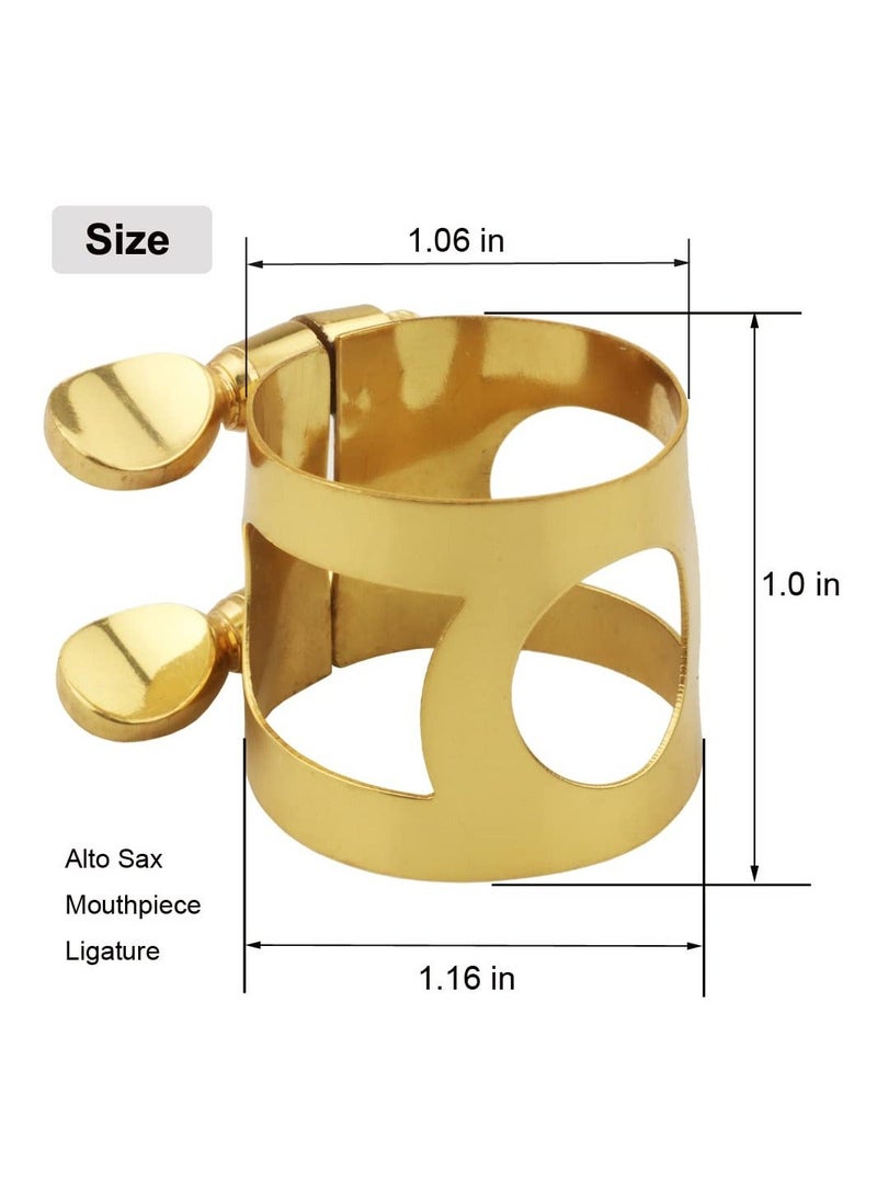 Sax Ligature Alto Saxophone Mouthpiece Ligature Fastener - Gold Plated Brass - Image 2