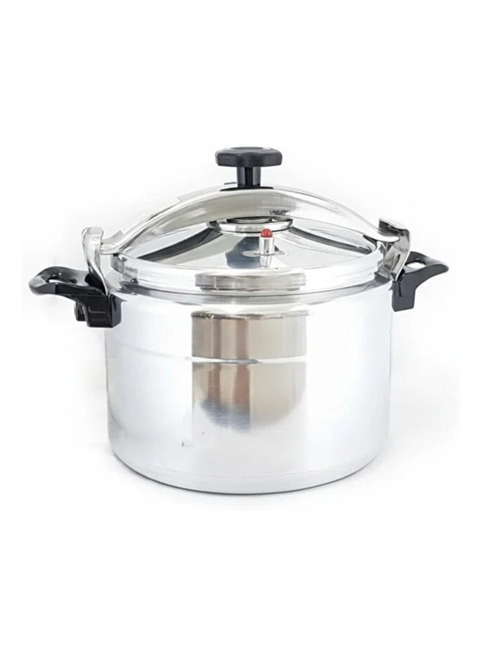 40L Aluminium Pressure Cooker, Extra Large Heavy Duty Capacity, Stainless Steel with Safety Lock, Pressure Release Valve, Ideal for Commercial Use, Catering, Restaurants, Big Families - Image 1