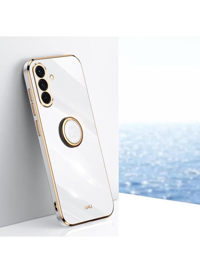 Case For Samsung Galaxy A36 5G Straight Edge 6D Electroplate TPU Phone Case with Ring Holder