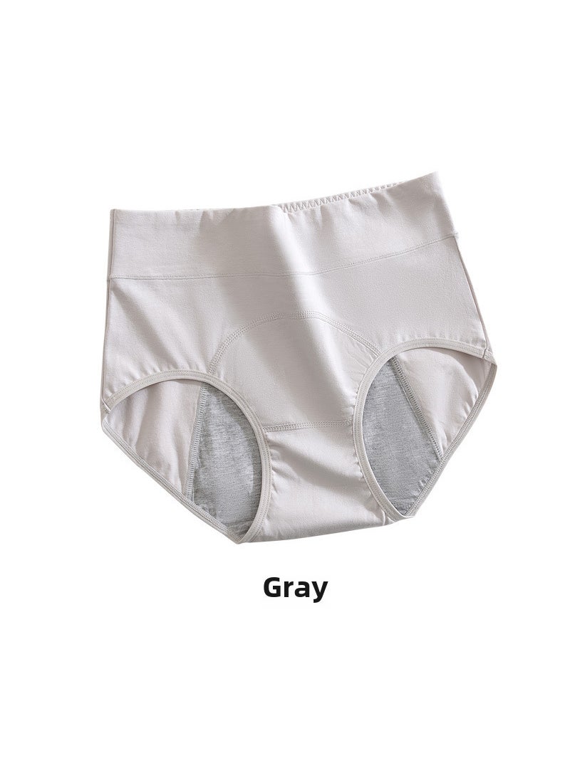 Generic New Breathable Cotton High-Waist Menstrual Panties Grey  - Image 1