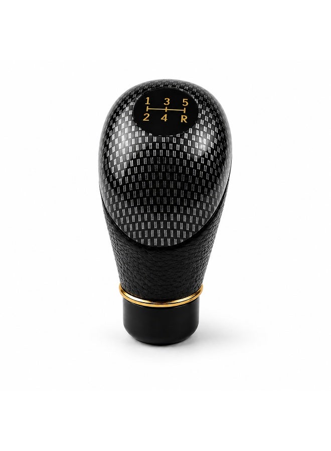 Universal Car Gear Shift Knob, Black or Wood-Grain-Style Plastic Shifter Handle, Check LHD/RHD and Mounting Compatibility - Image 1