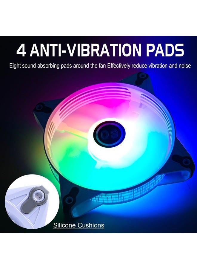 DS leddess DS Rainbow RGB LED 120mm Case Fan for PC Cases, CPU Coolers, Radiators System (6 Pack RGB Fans kit, E Series) - Image 5