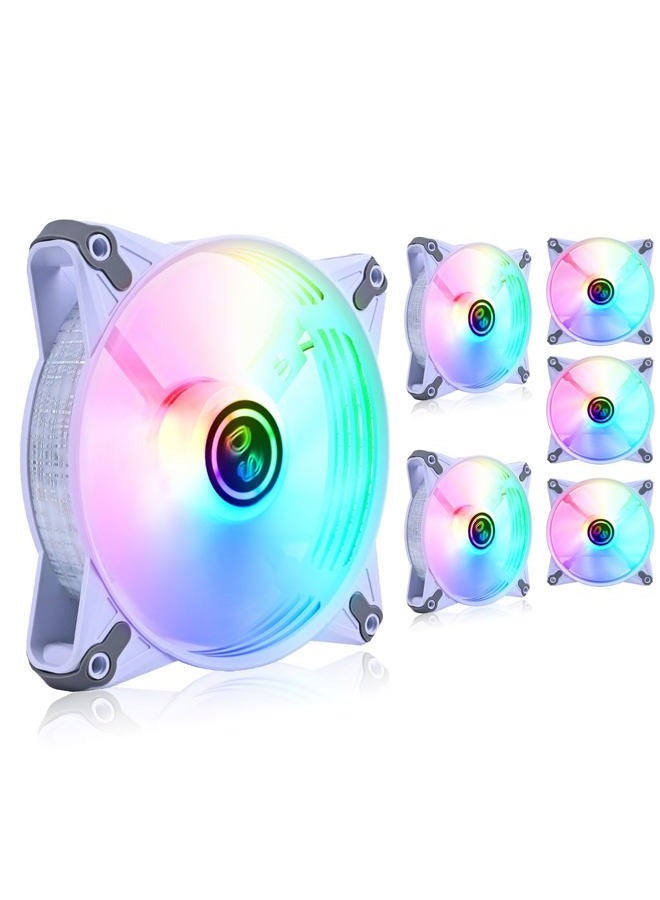DS leddess DS Rainbow RGB LED 120mm Case Fan for PC Cases, CPU Coolers, Radiators System (6 Pack RGB Fans kit, E Series) - Image 2
