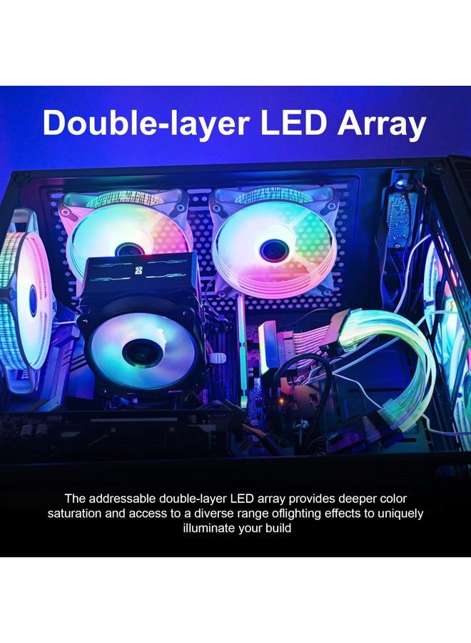 DS leddess DS Rainbow RGB LED 120mm Case Fan for PC Cases, CPU Coolers, Radiators System (6 Pack RGB Fans kit, E Series) - Image 3