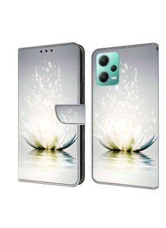 Case Cover For Xiaomi Redmi Note 12 5G Global / Poco X5 Crystal 3D Shockproof Protective Leather Phone Case Light Lotus