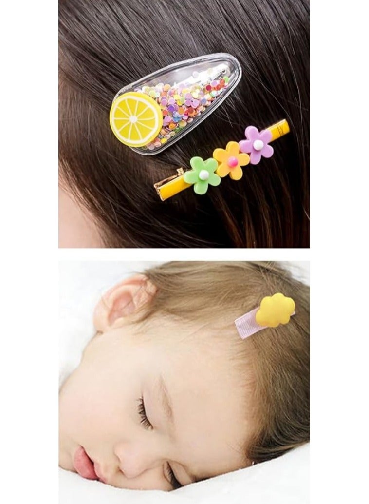 Generic ‏Multi-Shaped Hair Clips Set - 14 Pieces of Hair Clips in the Shapes of Roses, Flowers, Lemons, Pineapples, and Sweets, Distinctive and Varied Hairpins, Hair Clips, Hair Accessories Suitable for Wom  - Image 3