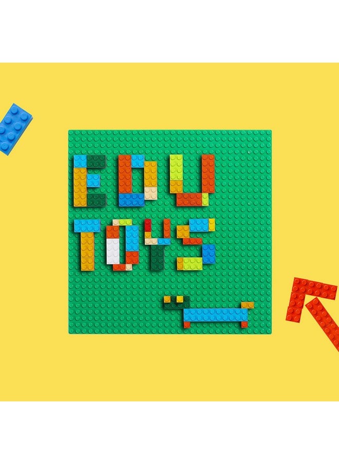 Edu Toys - Edu Toys Base Plastic Plate Board 32 x 32 Pegs/Dots for Classic Building Blocks Bricks Compatible with All Brands - Green - Image 1