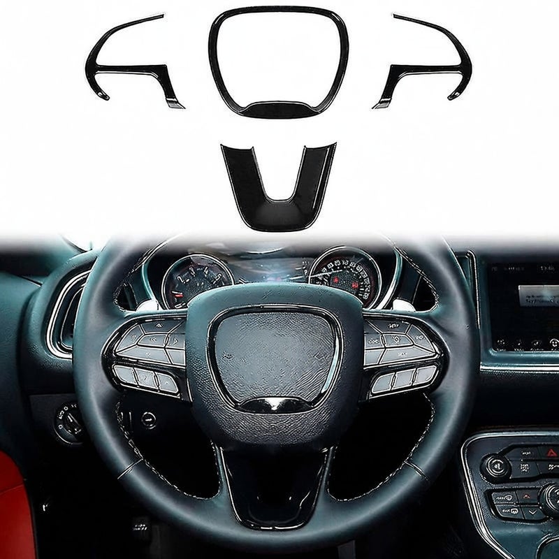 Steering Wheel Cover Trim For Dodge For Durango, Black - Image 5