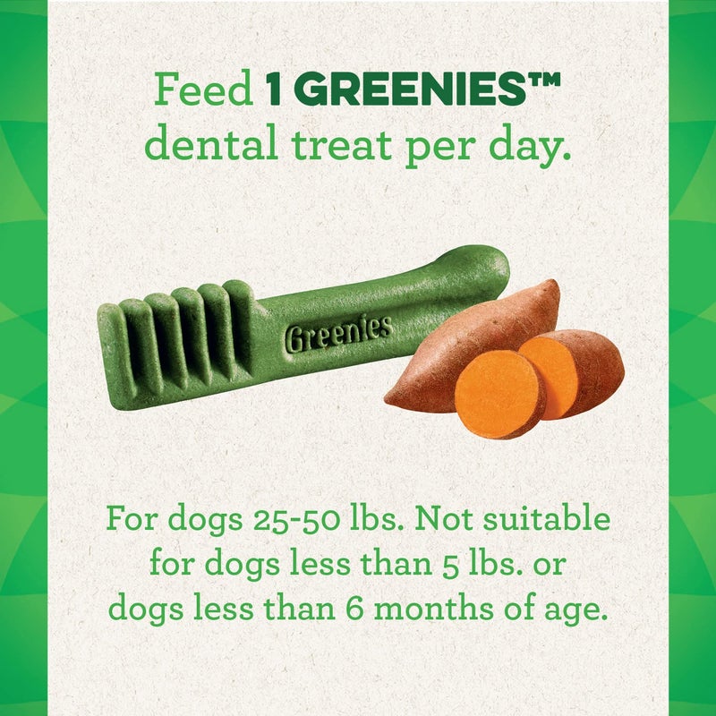 Greenies Veterinarian-Recommended Adult Natural Dental Dog Treats Regular Size, Sweet Potato Flavor, 12 oz. Pack, 12 Count - Image 5