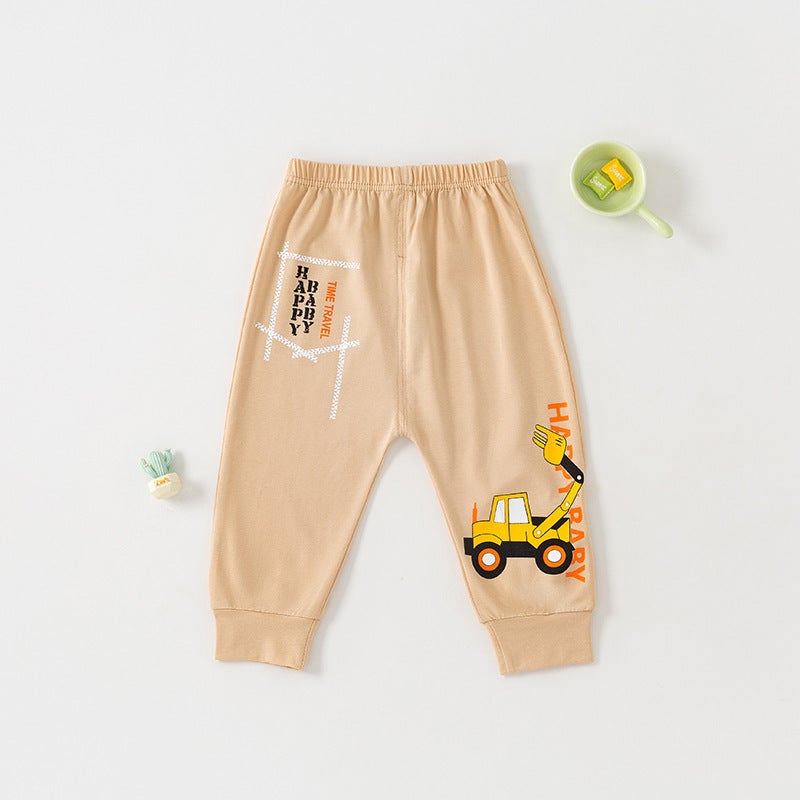Children'S Thin Lycra Cotton Pants, Baby Toddler Printed Jogger Pants, Infant Sports Loose Trousers, Cute And Fun - Image 4