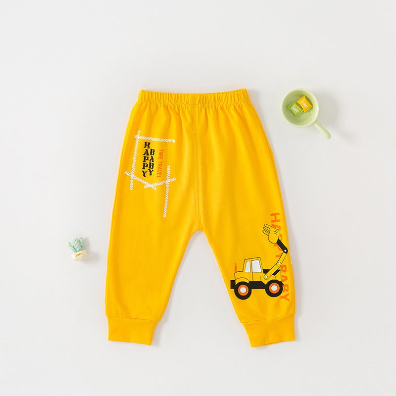 Children'S Thin Lycra Cotton Pants, Baby Toddler Printed Jogger Pants, Infant Sports Loose Trousers, Cute And Fun - Image 3