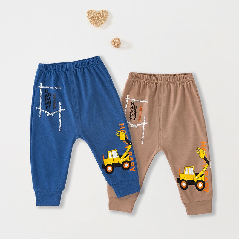 Children'S Thin Lycra Cotton Pants, Baby Toddler Printed Jogger Pants, Infant Sports Loose Trousers, Cute And Fun - Image 2