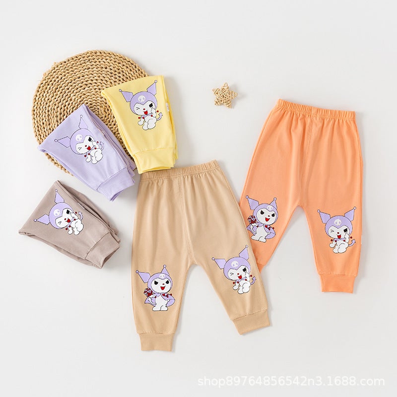 Children'S Thin Lycra Cotton Pants, Baby Toddler Printed Jogger Pants, Infant Sports Loose Trousers, Cute And Fun - Image 1