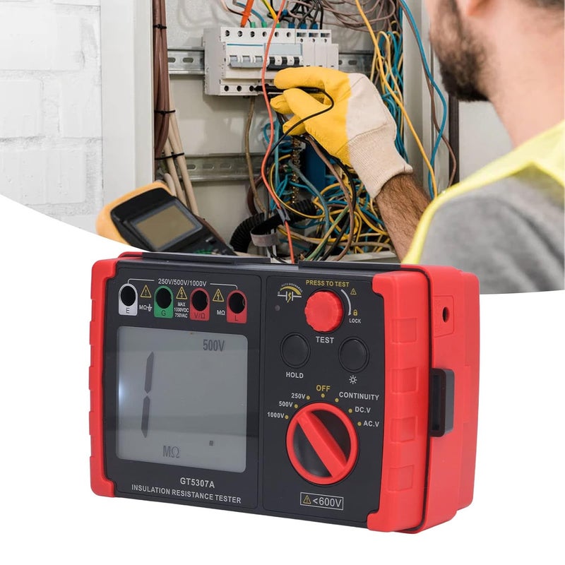 Digital Insulation Resistance Tester 500V 1000V Megohmmeter with Large LCD Backlight - Image 3