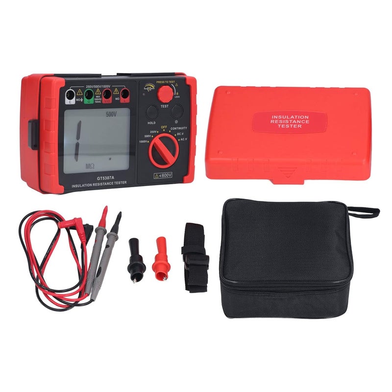Digital Insulation Resistance Tester 500V 1000V Megohmmeter with Large LCD Backlight - Image 1