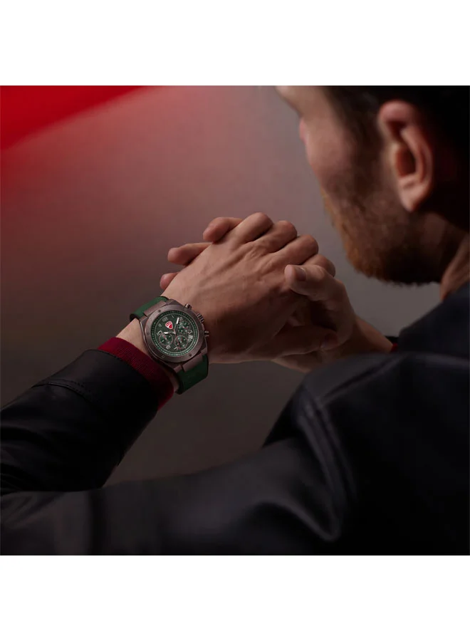 Ducati Green/Black Trailmaster Green Dial, Silicone-Nylon Strap, Chronograph Watch for Men, 43mm for Men | Best Price UAE