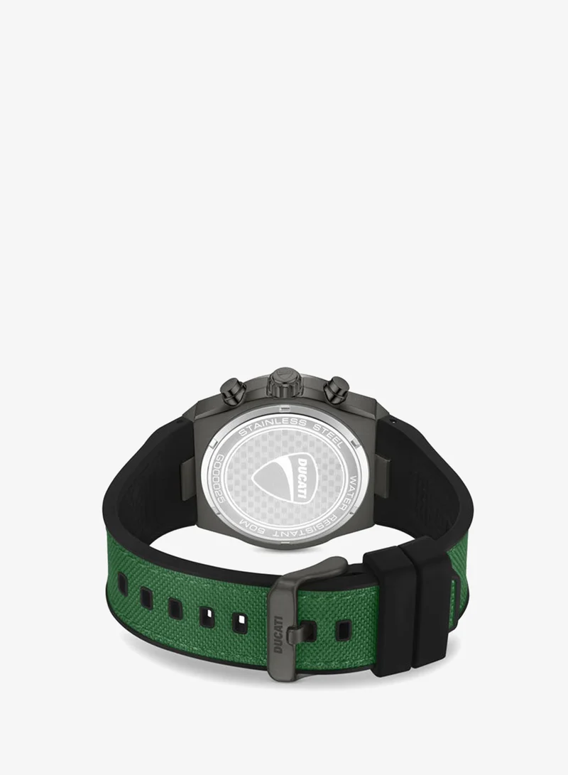 Ducati Green/Black Trailmaster Green Dial, Silicone-Nylon Strap, Chronograph Watch for Men, 43mm for Men | Best Price UAE