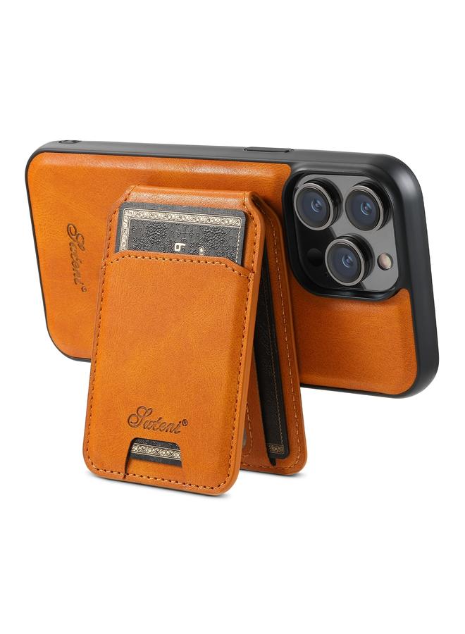 Suteni Case For iPhone 15 Plus H15 MagSafe Oil Eax Leather Detachable Wallet Back Phone Case - Image 4