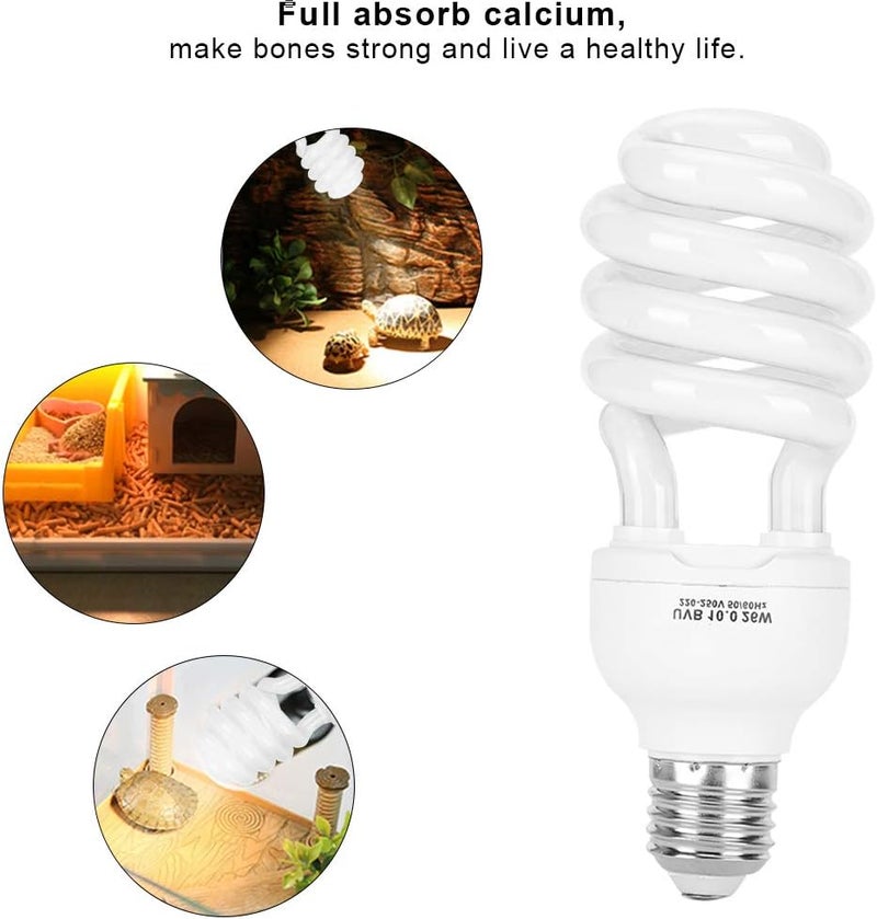 26W Energy Saving UVB Light, Reptile Sunlight Lamp 10.0, for Lizard and Succulent Plants - Promotes Vitamin D3 Synthesis, Bone Health Support, Ideal for Desert Specie - Image 2