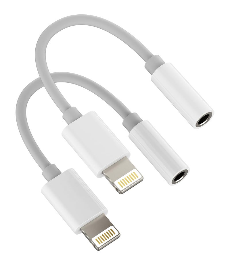 HOYULLI Lightning to 3.5mm Jack Splitter for iPhone AUX Adapter Headphone Dongle(2pack) Audio Cord Music Earbud Converter Cable for Apple MFI Certified 14 13 12 11 Pro X 8 7 Plus for Ipad Earphone Connector - Image 1