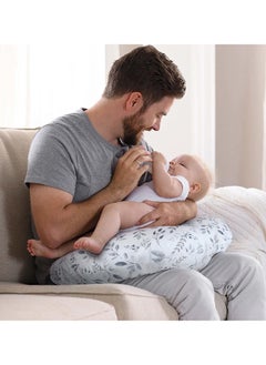 boppy Nursing Pillow Original Support, Gray Taupe Leaves, Ergonomic Nursing Essentials For Bottle And Breastfeeding  - Image 4