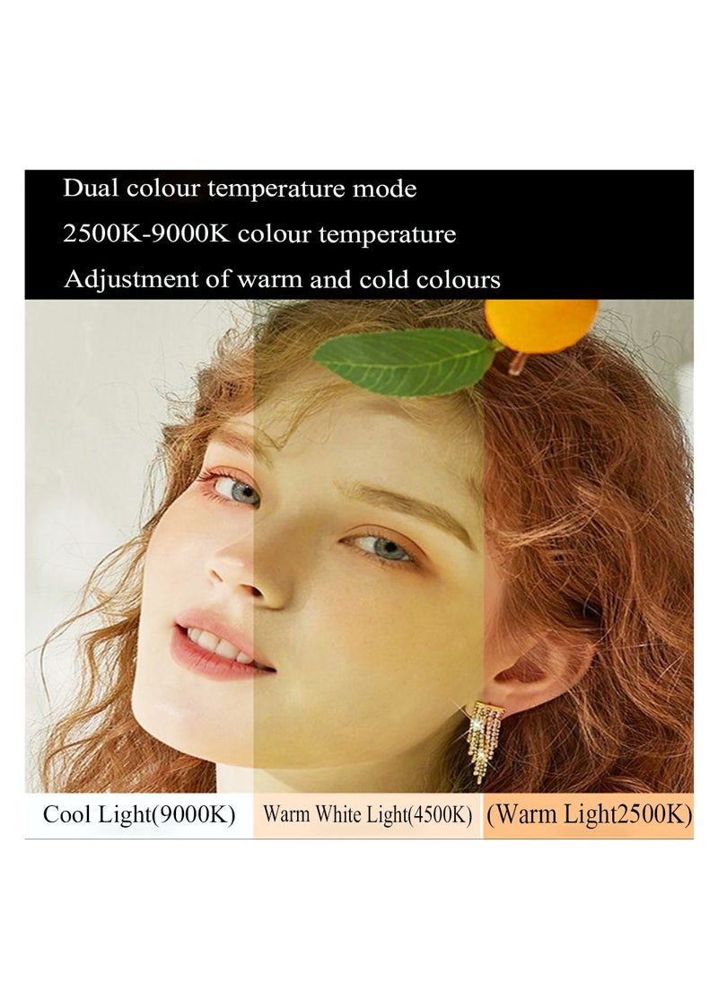 McDou RGB video conference light, 120 LED lamp beads, camera lights, including 3000mAh rechargeable battery, 360 ° full-colour, 20 light effects, CRI ≥ 95, 2500-9000K, with tripod, clamps, cold shoe adapter  - Image 5