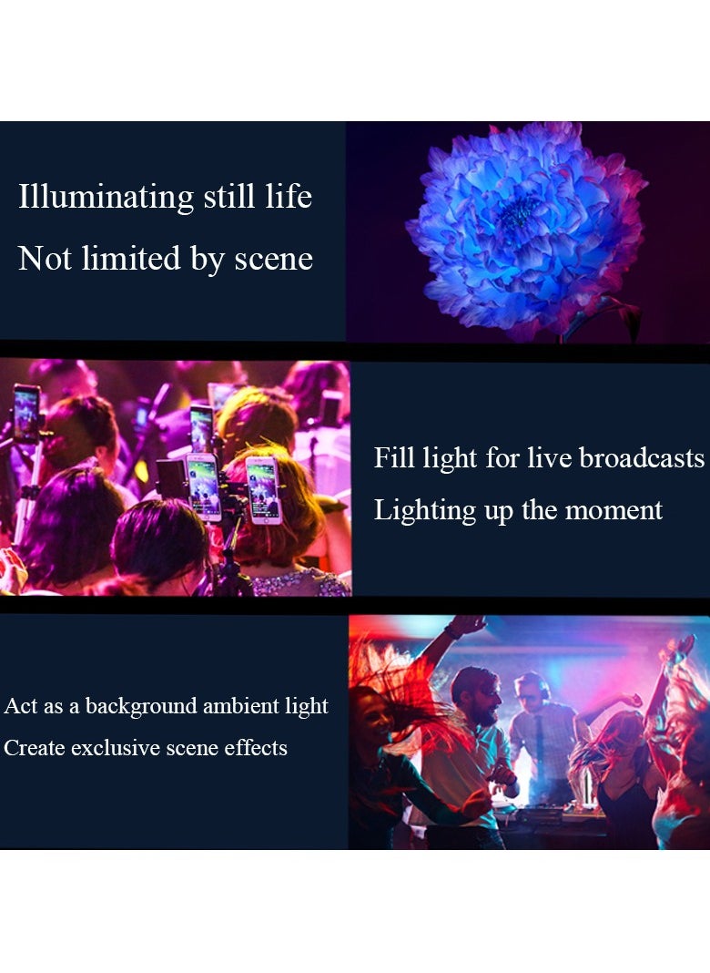 McDou RGB video conference light, 120 LED lamp beads, camera lights, including 3000mAh rechargeable battery, 360 ° full-colour, 20 light effects, CRI ≥ 95, 2500-9000K, with tripod, clamps, cold shoe adapter  - Image 3