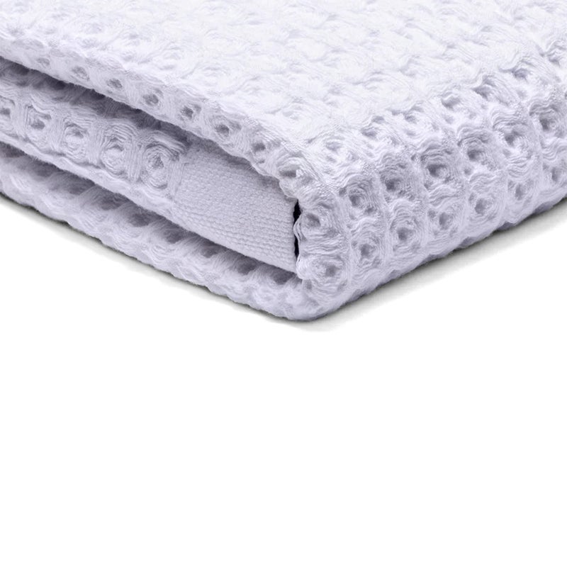 SUTERA - Silverthread Waffle Towel California - Grown Pima Cotton  Quick Drying  Ultra Soft  Lightweight and Absorbent - Waffle Weave Design - Luxury Towel (Bath  White) 31"" x 57"" - Image 1