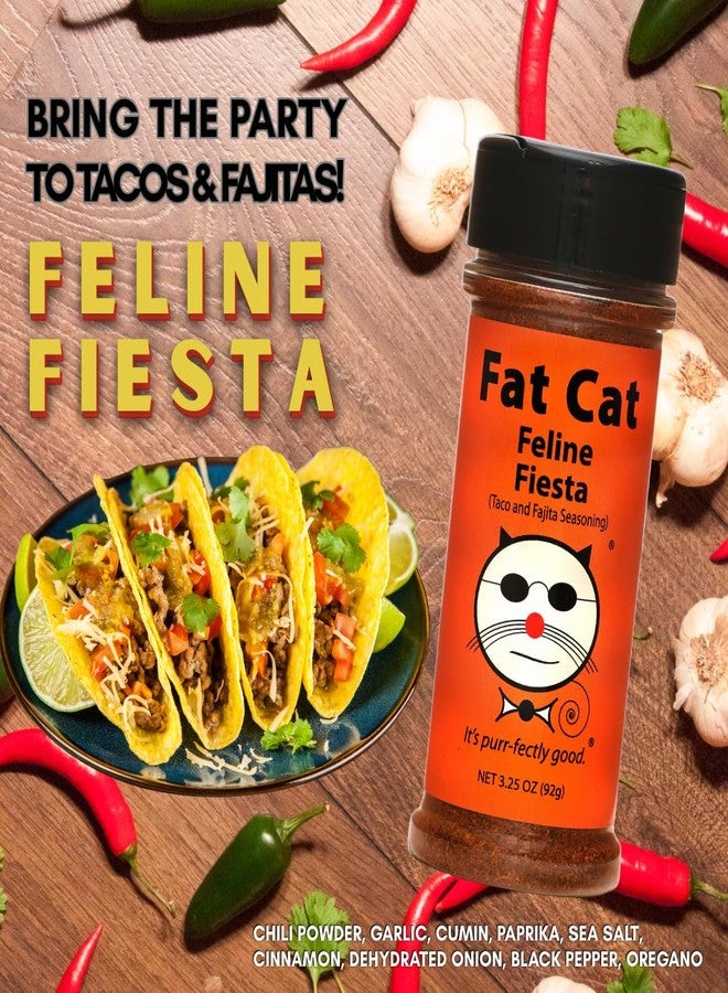 Fat Cat Feline Fiesta Premium Taco & Fajita Seasoning by Fat Cat Gourmet (3.25 oz) | Bold Tex-Mex Spice Blend for Beef, Chicken & Veggies | All-Natural | Vegan, Gluten-Free - Image 2
