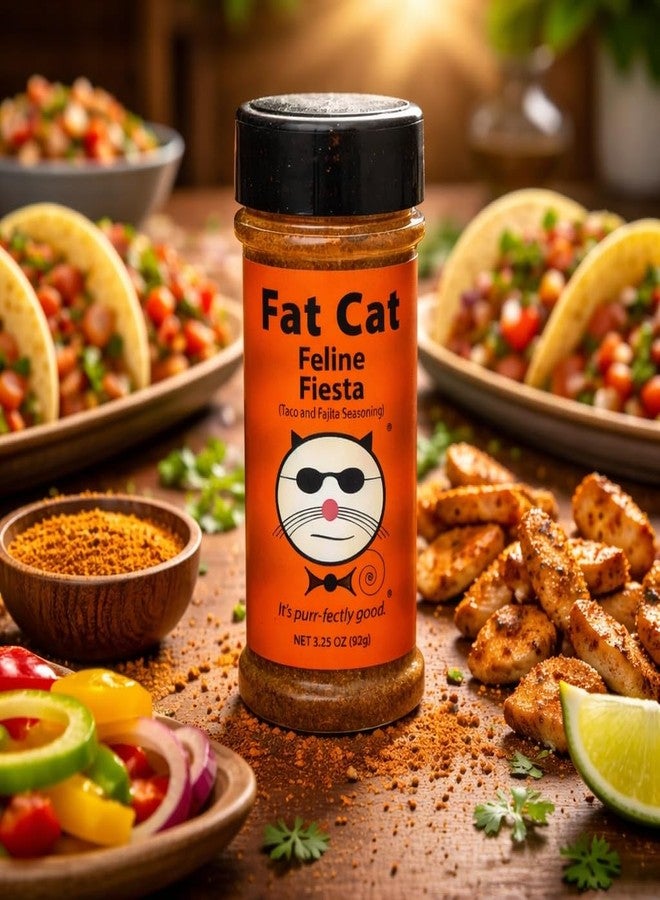 Fat Cat Feline Fiesta Premium Taco & Fajita Seasoning by Fat Cat Gourmet (3.25 oz) | Bold Tex-Mex Spice Blend for Beef, Chicken & Veggies | All-Natural | Vegan, Gluten-Free - Image 3