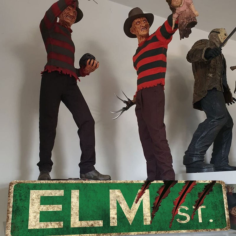 flinelife Elm Street Sign, 16X6, Horror Movie Metal Sign, Nightmare on Elm Street Wreath Sign - Image 5