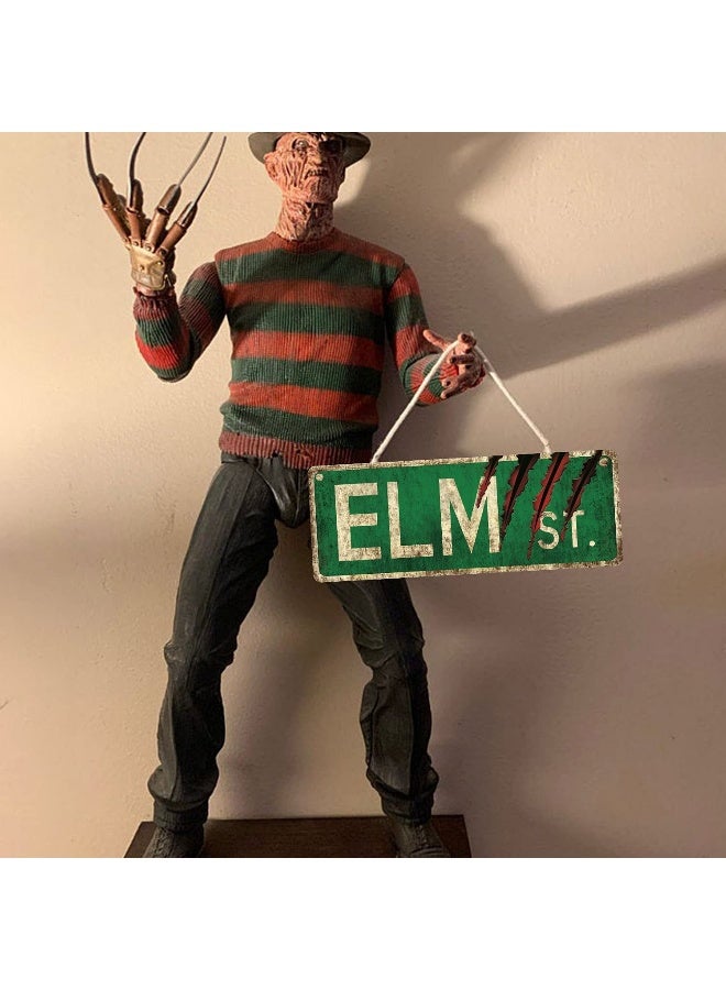 flinelife Elm Street Sign, 16X6, Horror Movie Metal Sign, Nightmare on Elm Street Wreath Sign - Image 4