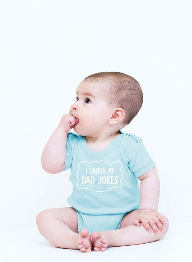 CBTwear I Laugh at Dad Joke - Baby Clothes - Funny Newborn Bodysuit Outfits for Boys and Girls (Newborn, Light Blue) - Image 2