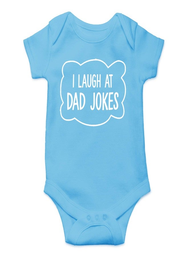CBTwear I Laugh at Dad Joke - Baby Clothes - Funny Newborn Bodysuit Outfits for Boys and Girls (Newborn, Light Blue) - Image 1
