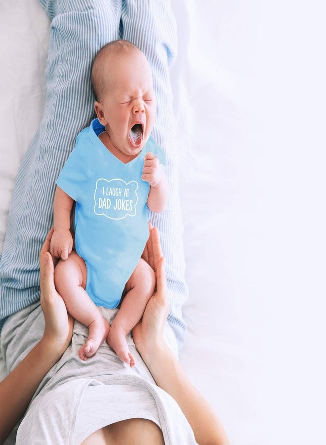 CBTwear I Laugh at Dad Joke - Baby Clothes - Funny Newborn Bodysuit Outfits for Boys and Girls (Newborn, Light Blue) - Image 5