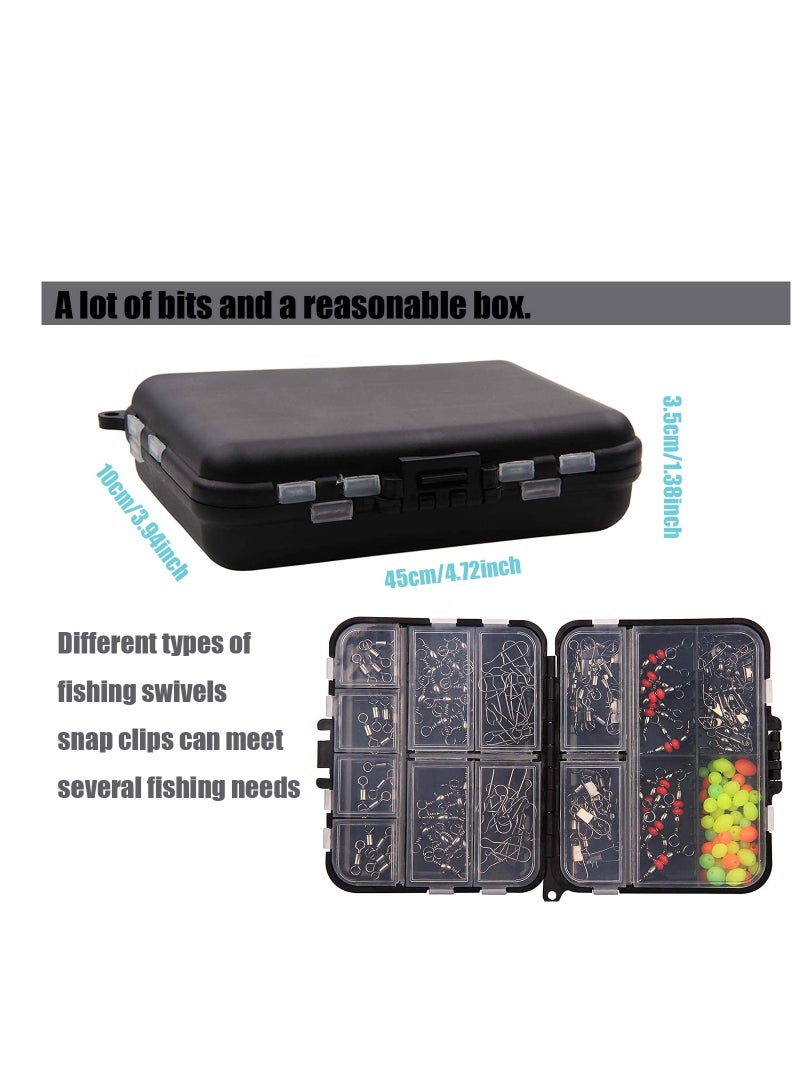 SYOSI 140PCS Fishing Tackle Accessories, Fisherman's Swivel Set Versatile Fishing Attachments Bead and Swivel Combo Triple Swivel Fishing Kit Versatile Fishing Attachments for Saltwater Freshwater - Image 3