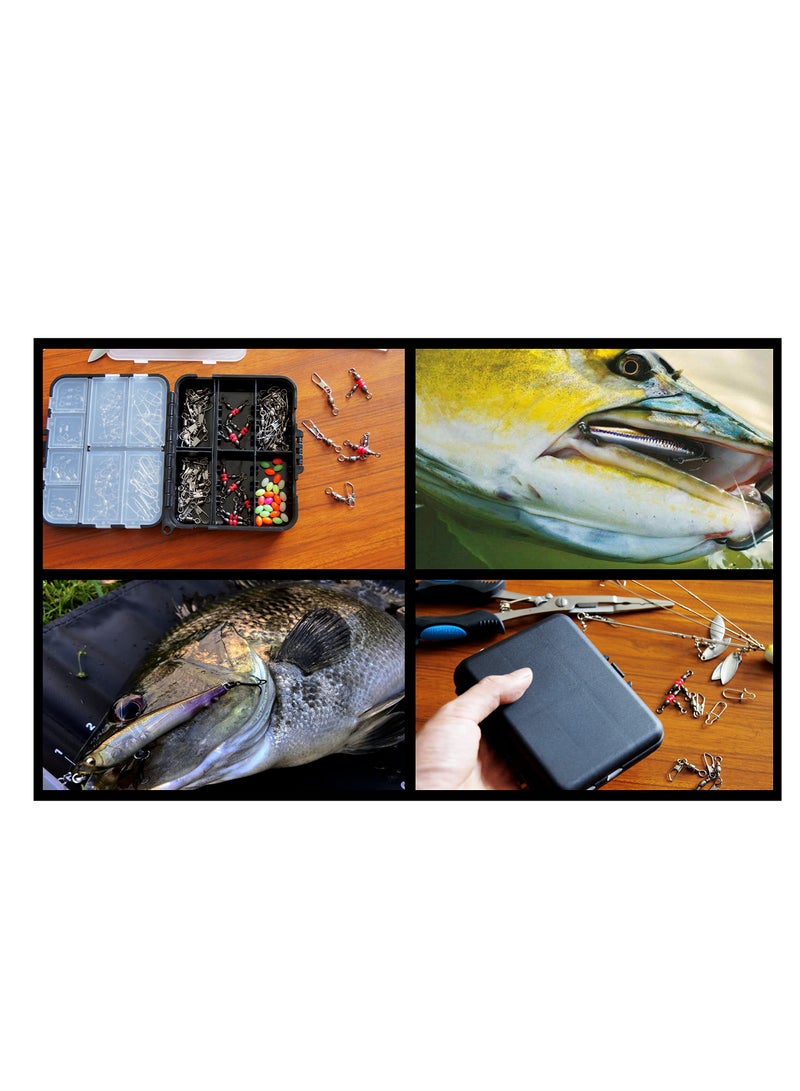 SYOSI 140PCS Fishing Tackle Accessories, Fisherman's Swivel Set Versatile Fishing Attachments Bead and Swivel Combo Triple Swivel Fishing Kit Versatile Fishing Attachments for Saltwater Freshwater - Image 5