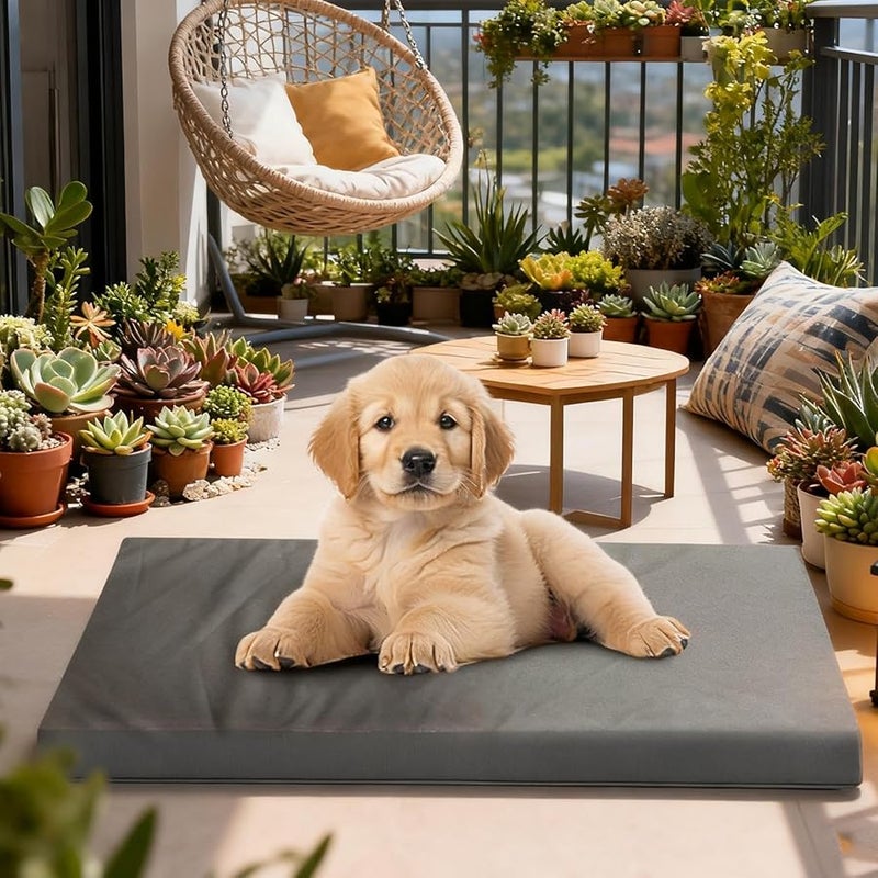 Waterproof Flannel Dog Bed Mattress All Seasons Indoor Outdoor Travel 22.83x16.93x2.76 Inches - Image 5