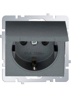 Netelsan Smoked - Grounded Socket with Cover (Frameless) 